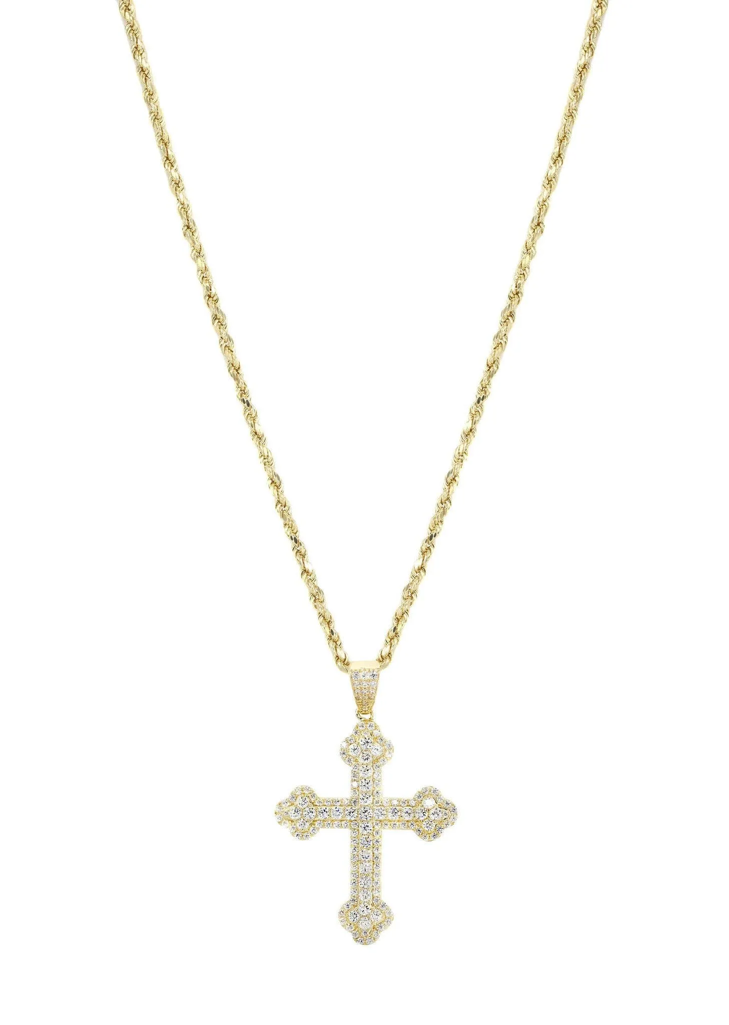 10K Yellow Gold Cross Necklace | Appx. 12.4 Grams