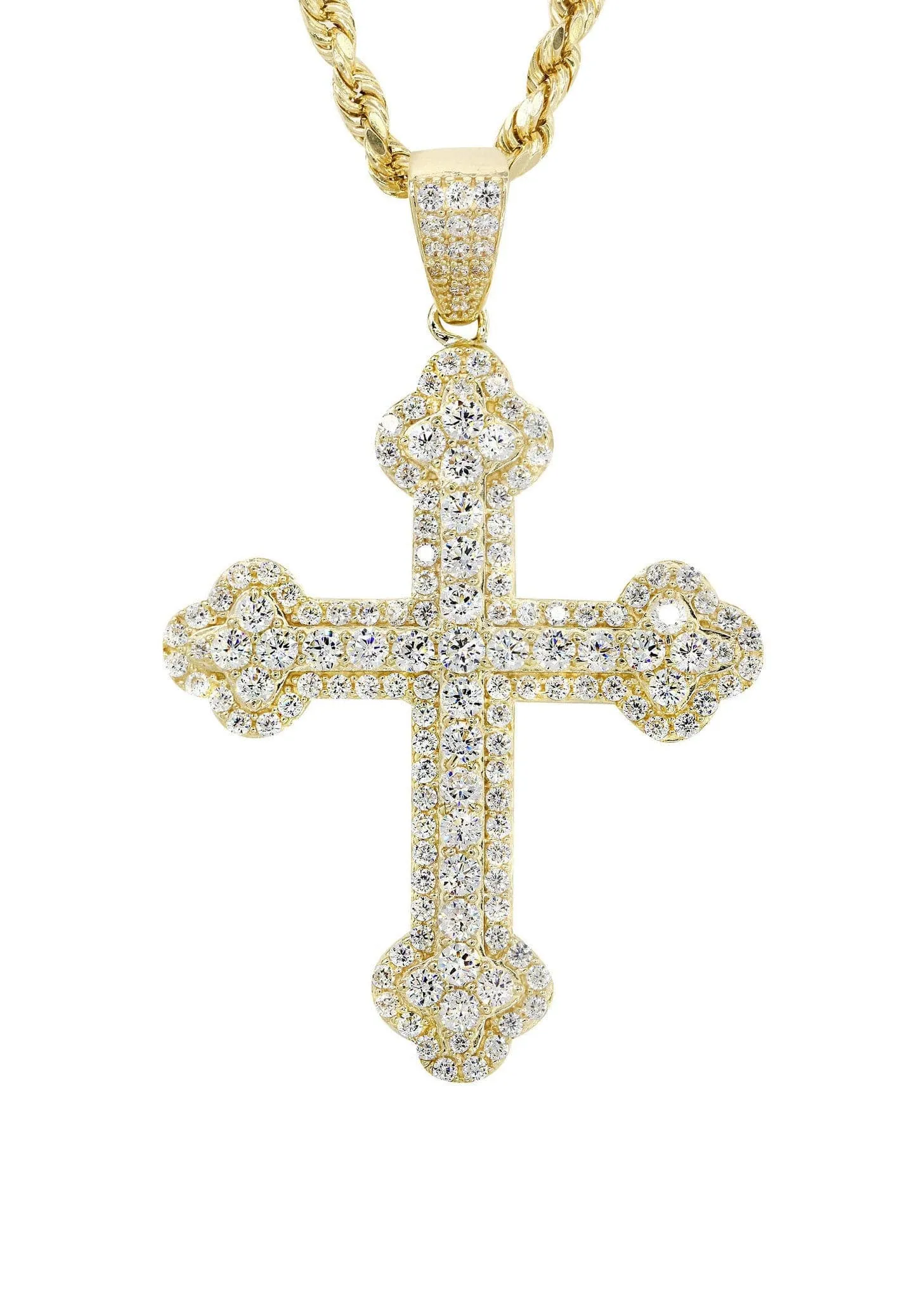 10K Yellow Gold Cross Necklace | Appx. 12.4 Grams