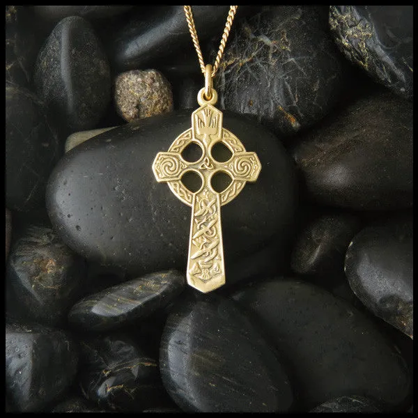 14K Gold Small Trinity Celtic Cross Pendant