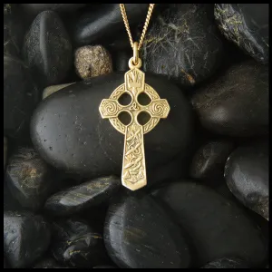 14K Gold Small Trinity Celtic Cross Pendant