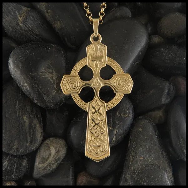 14K Gold Trinity Celtic Cross Pendant