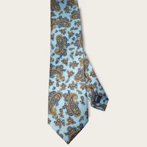 Aqua Blue Yellow Paisley Tie