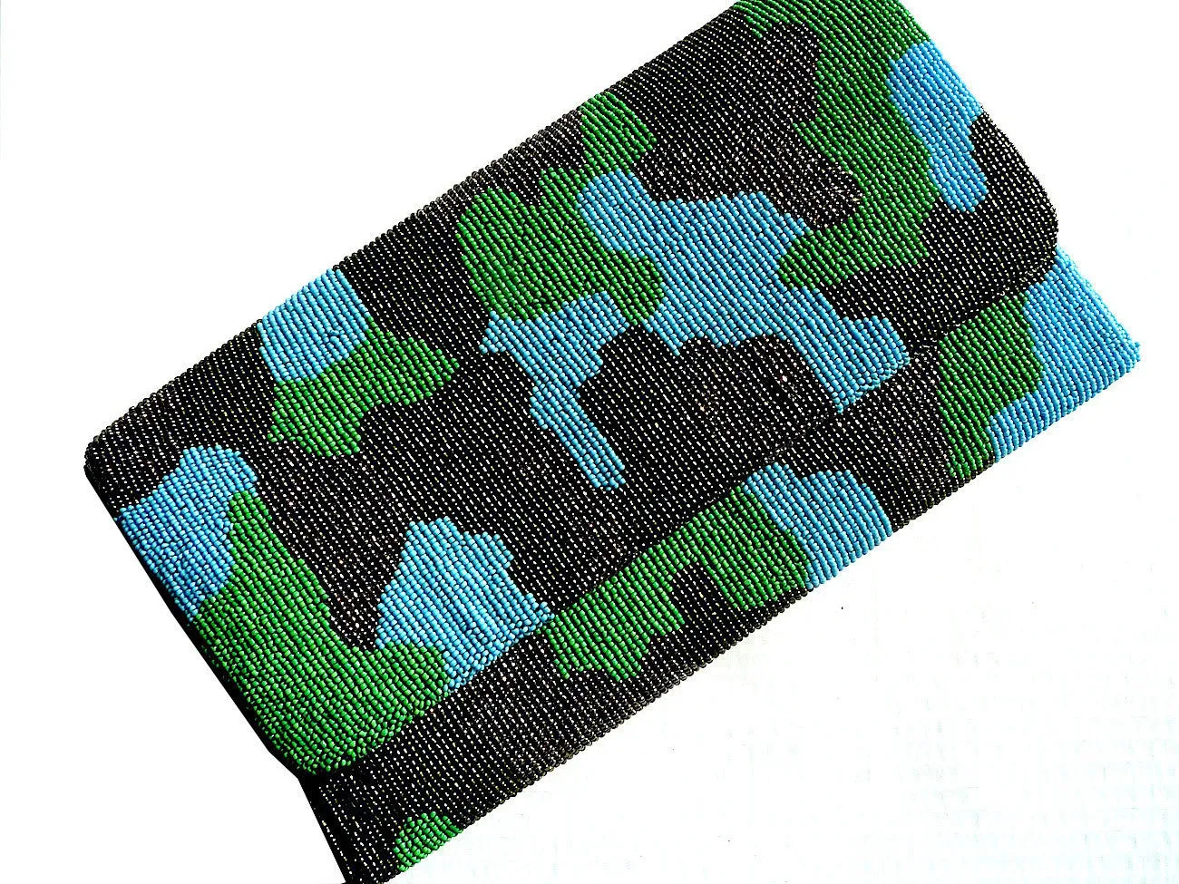 Beaded Large Envelope Clutch Bag Camouflage