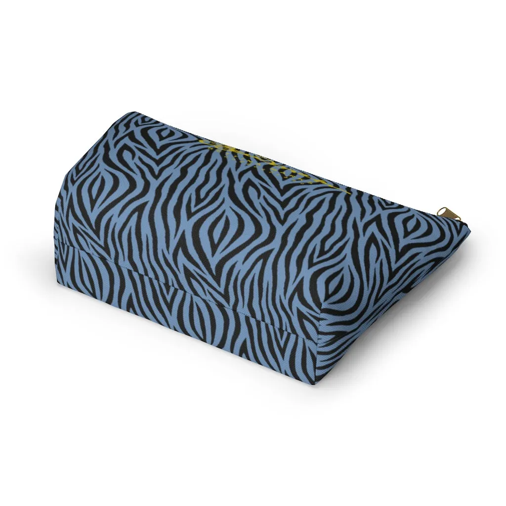 Blue Zebra Accessory Pouch w T-bottom