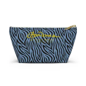 Blue Zebra Accessory Pouch w T-bottom