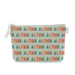 Christmas Aloha Blue Green Cosmetic Bag, Large