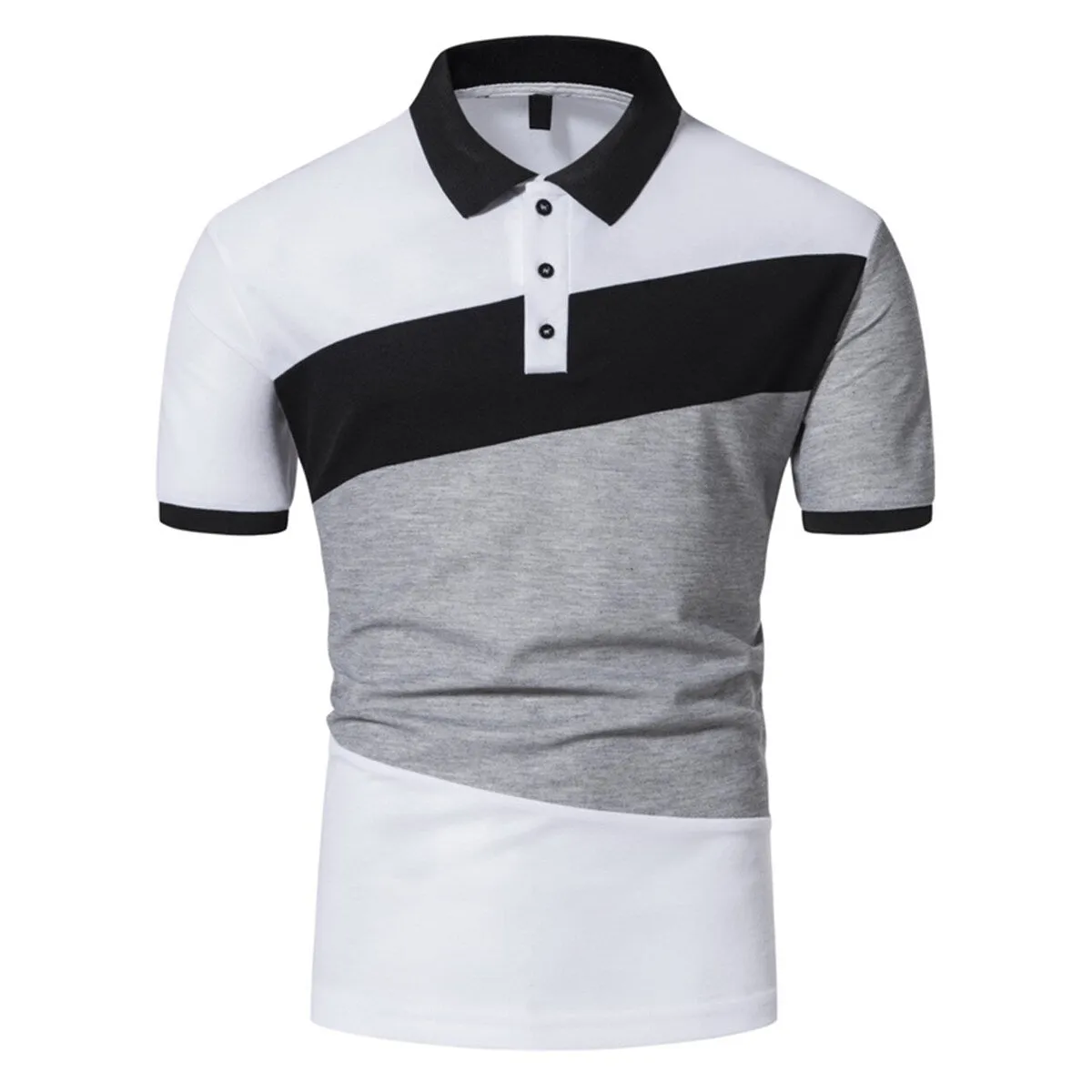 Cloudstyle Men Polo Shirt Golf Shirt Short Sleeve Button Down Male Casual Print Summer