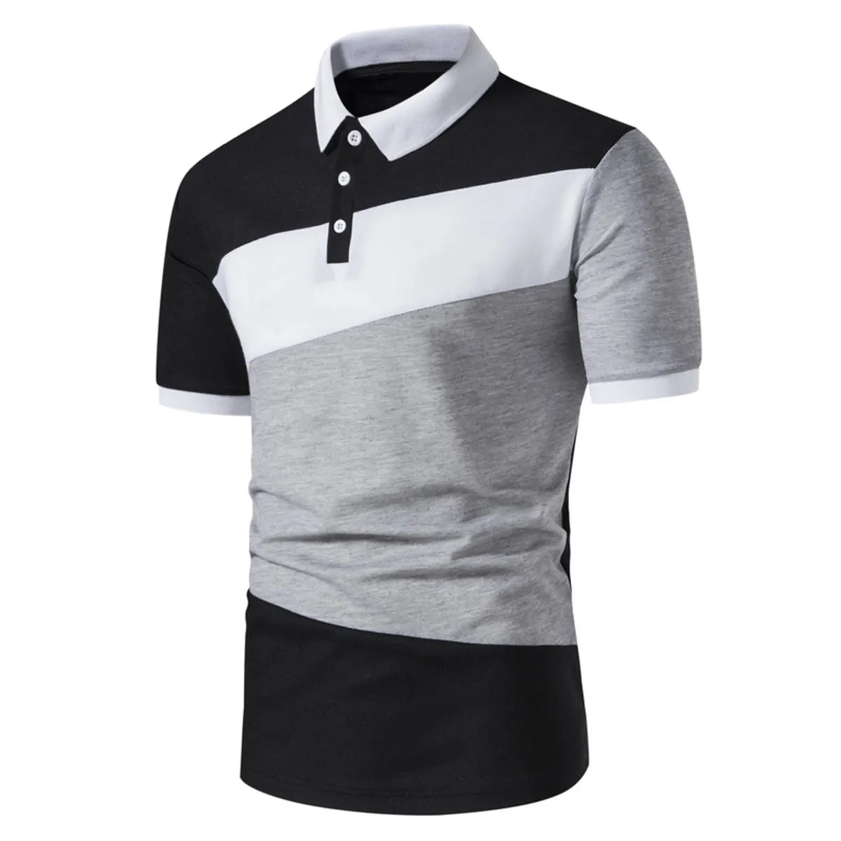 Cloudstyle Men Polo Shirt Golf Shirt Short Sleeve Button Down Male Casual Print Summer