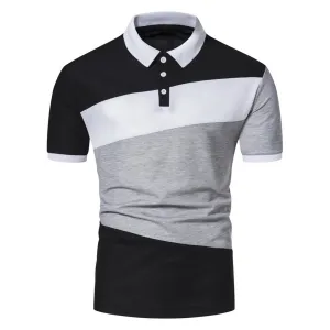 Cloudstyle Men Polo Shirt Golf Shirt Short Sleeve Button Down Male Casual Print Summer