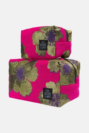 COSMETIC POUCH "CAMILLE" MAGENTA/OLIVE