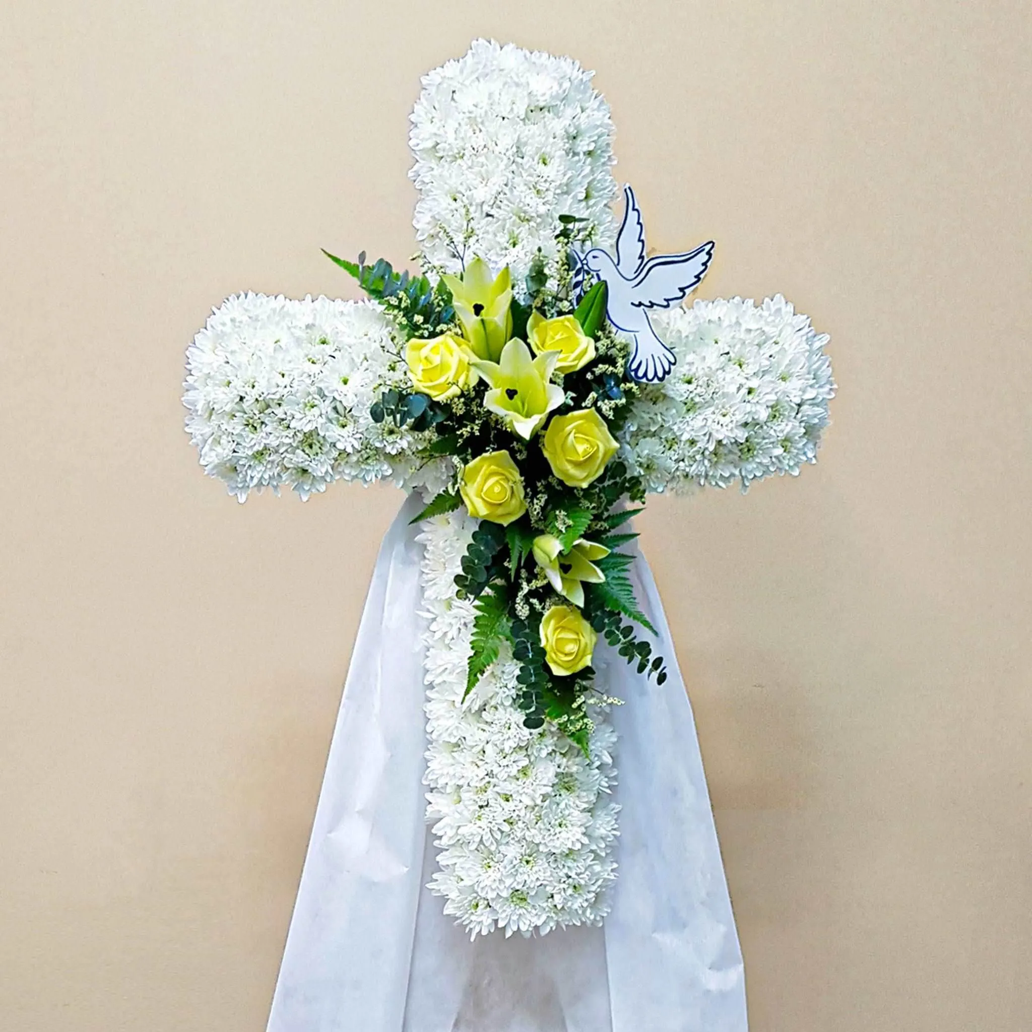 Cross Wreath with Calla Lilies | C424