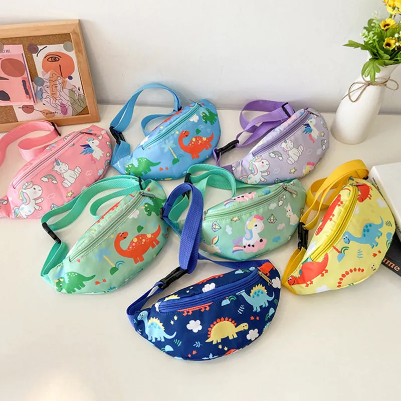 Cute Dinosaur and Unicorn Pattern Fanny Pack Waist Bag for Kids