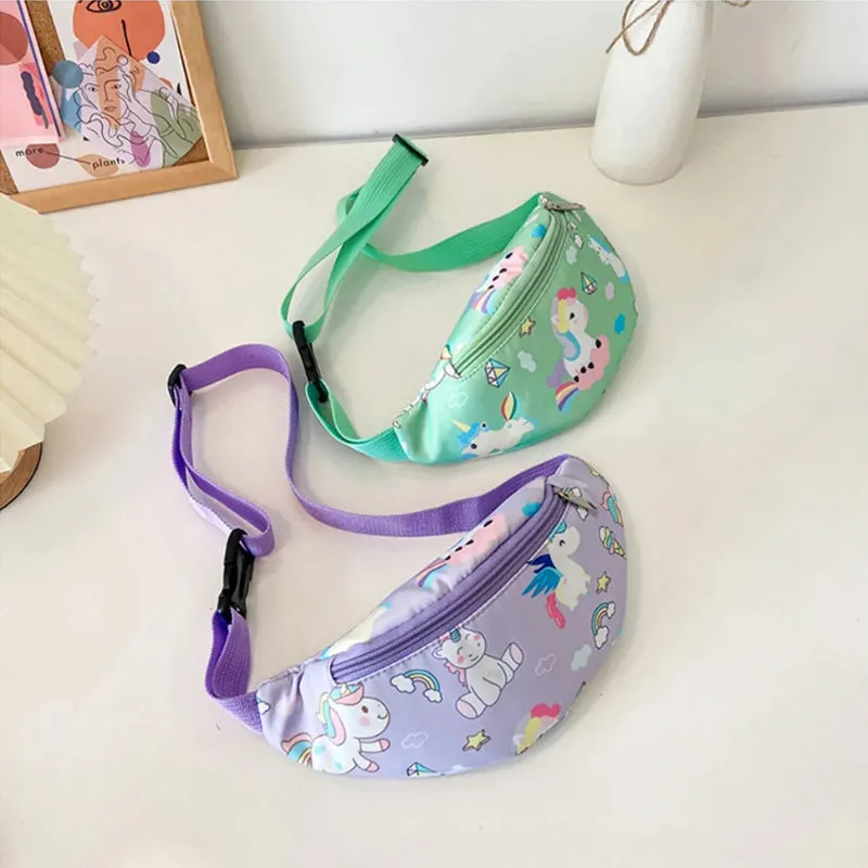 Cute Dinosaur and Unicorn Pattern Fanny Pack Waist Bag for Kids