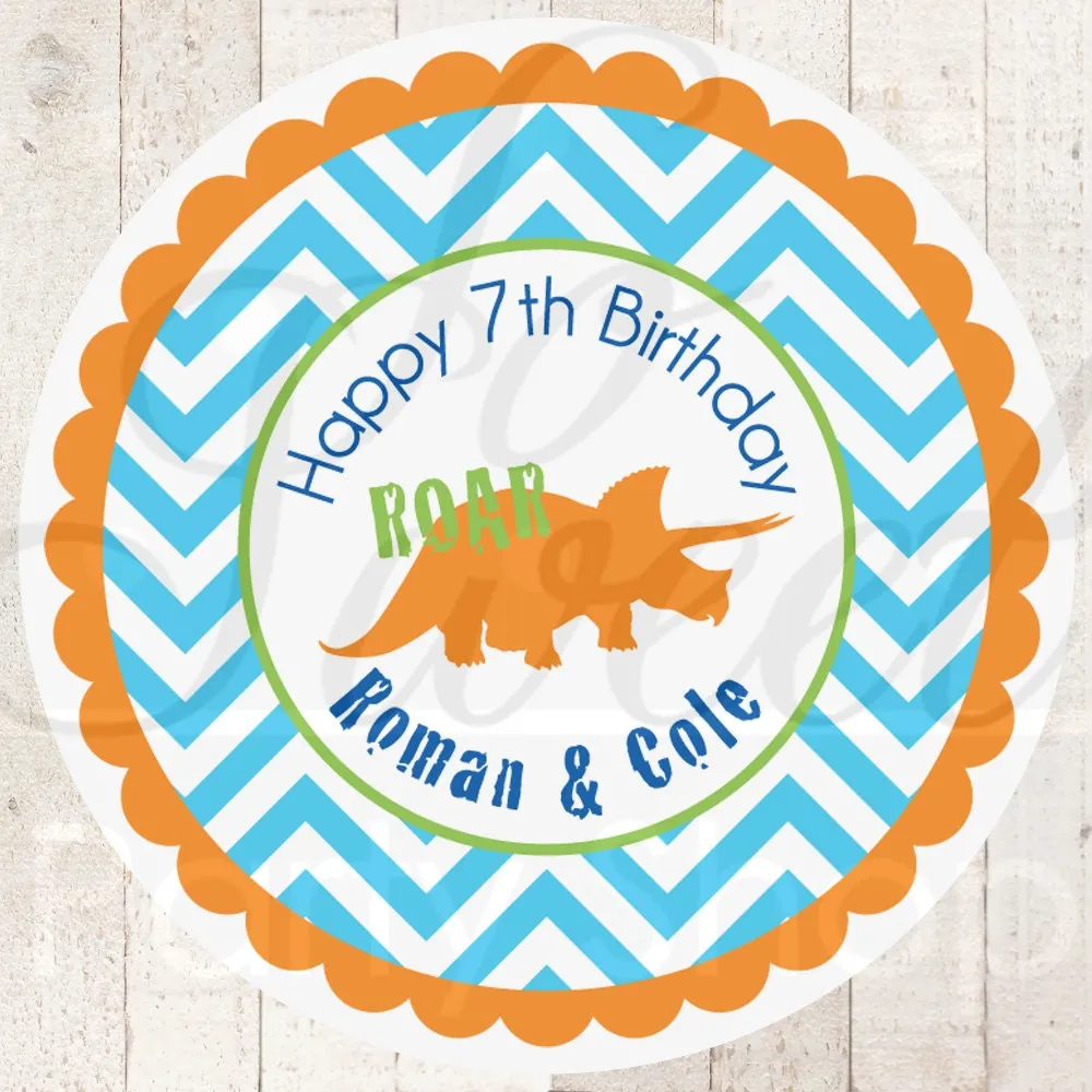 Dinosaur Birthday Favor Sticker Labels, Boys 1st Birthday, Dinosaur Theme Birthday Party Favors, Dinosaur Birthday Decorations - Set of 24