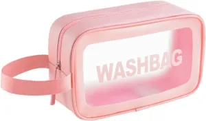 ERHETUS Multi-Functional Makeup Pouch for Women | Waterproof PVC Cosmetic Bags for Girls | Toiletry Storage Wash Bag | Travel Organizer for Bath Accessories & Grooming Kit (20 * 12 * 08 CM, Pink)