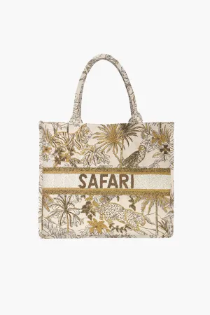 Gold African Safari Embellished Tote