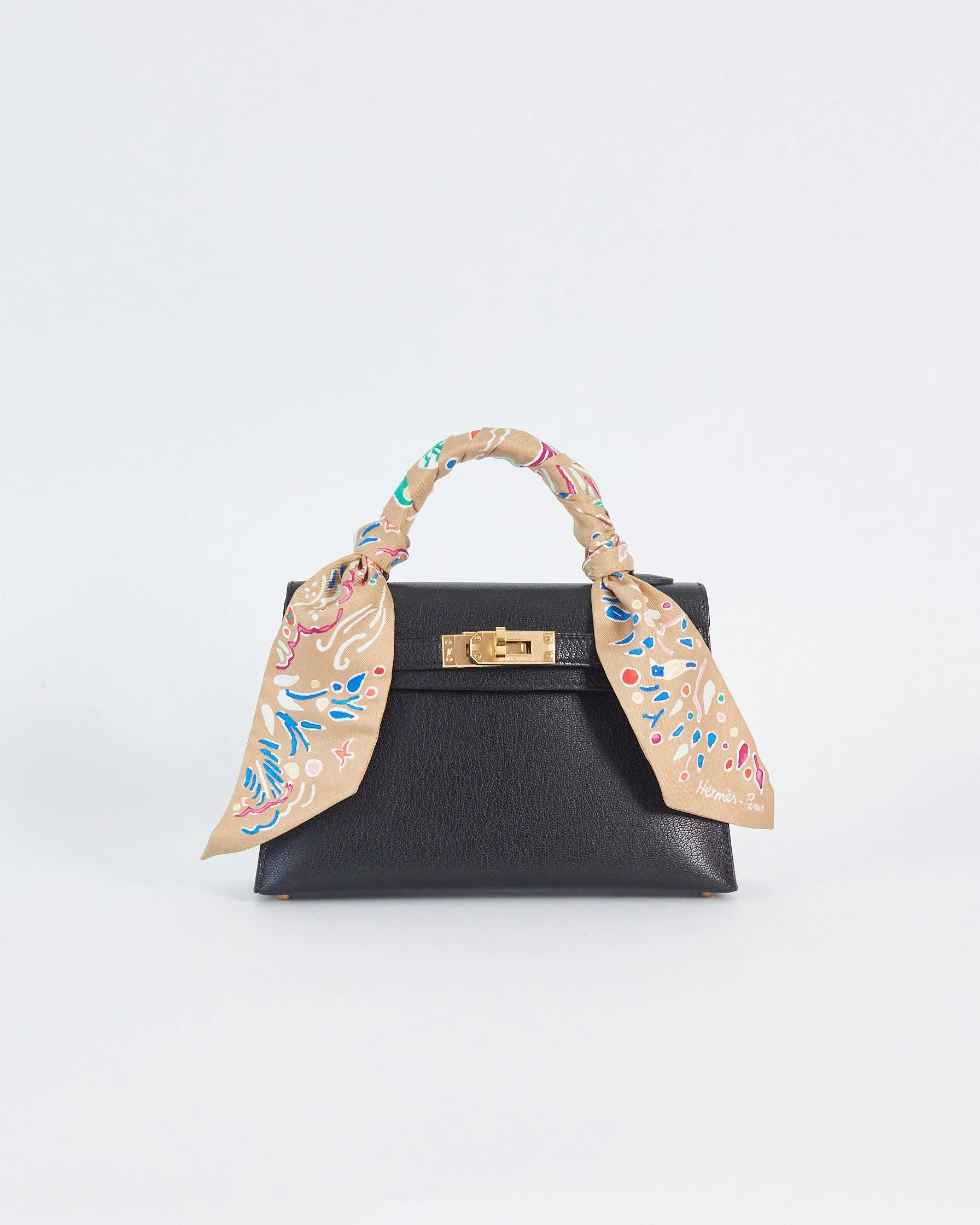 Hermès mini 'kelly' bag with gold hardware, black