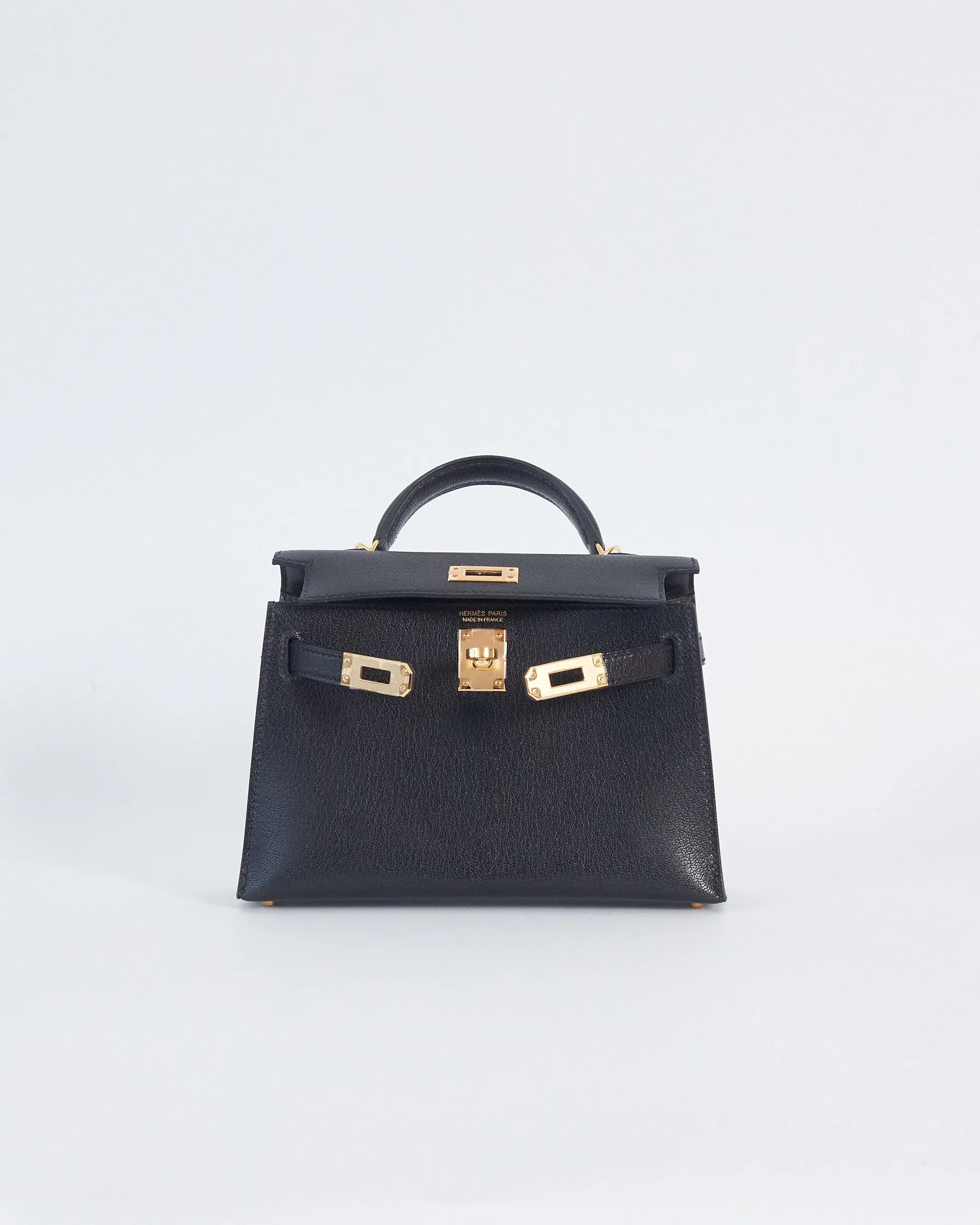 Hermès mini 'kelly' bag with gold hardware, black