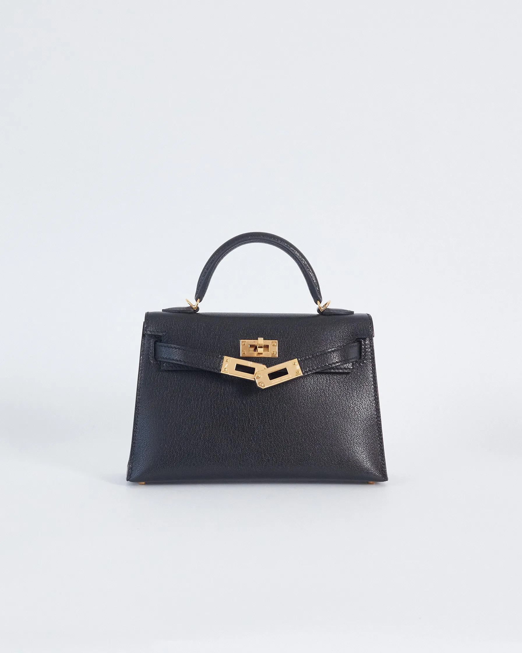 Hermès mini 'kelly' bag with gold hardware, black