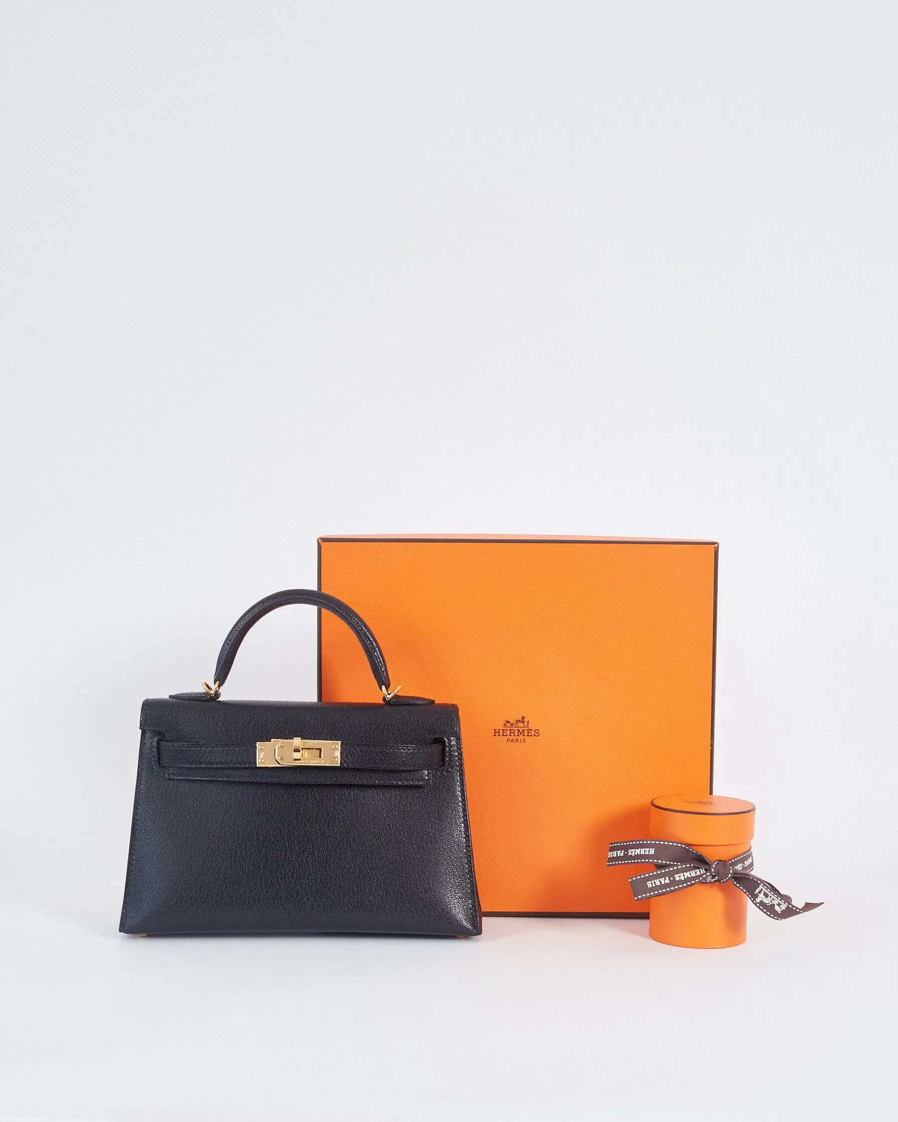 Hermès mini 'kelly' bag with gold hardware, black