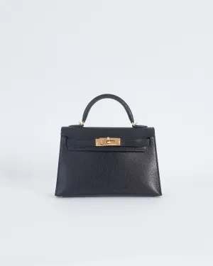 Hermès mini 'kelly' bag with gold hardware, black