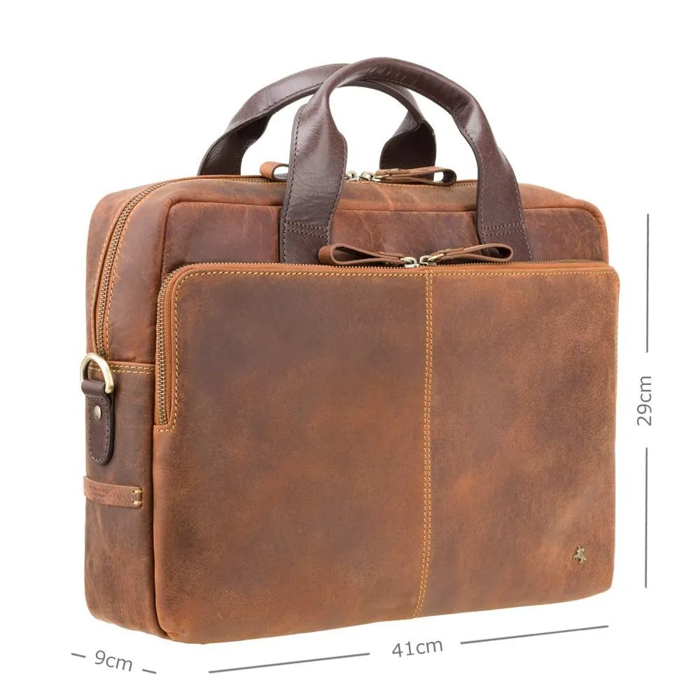 Hugo 15" Laptop Bag - Havana Tan/Merlin