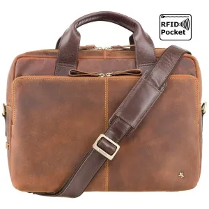 Hugo 15" Laptop Bag - Havana Tan/Merlin