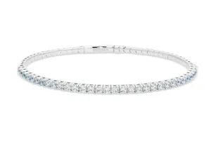 Kelly Waters Platinum Finish CZ Tennis Flex Cuff Bracelet (SI6006)