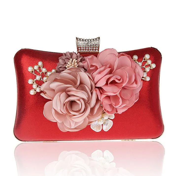 Luxy Moon High Quality Flowers Evening Clutch Purse Wedding Bags