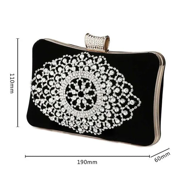 Luxy Moon Ladies Velvet Clutch Rhinestone