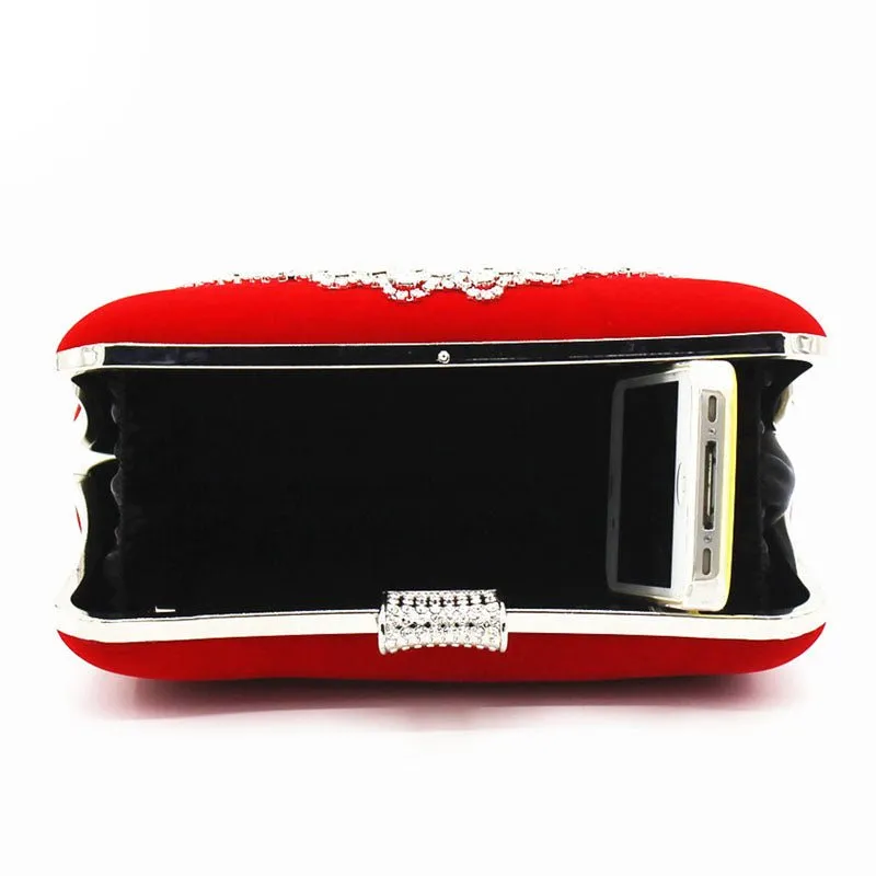 Luxy Moon Ladies Velvet Clutch Rhinestone