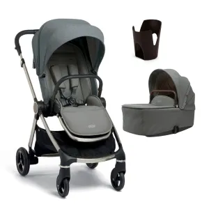 Mamas & Papas Strada Pram Bundle (3 Pieces) - Grey Melange