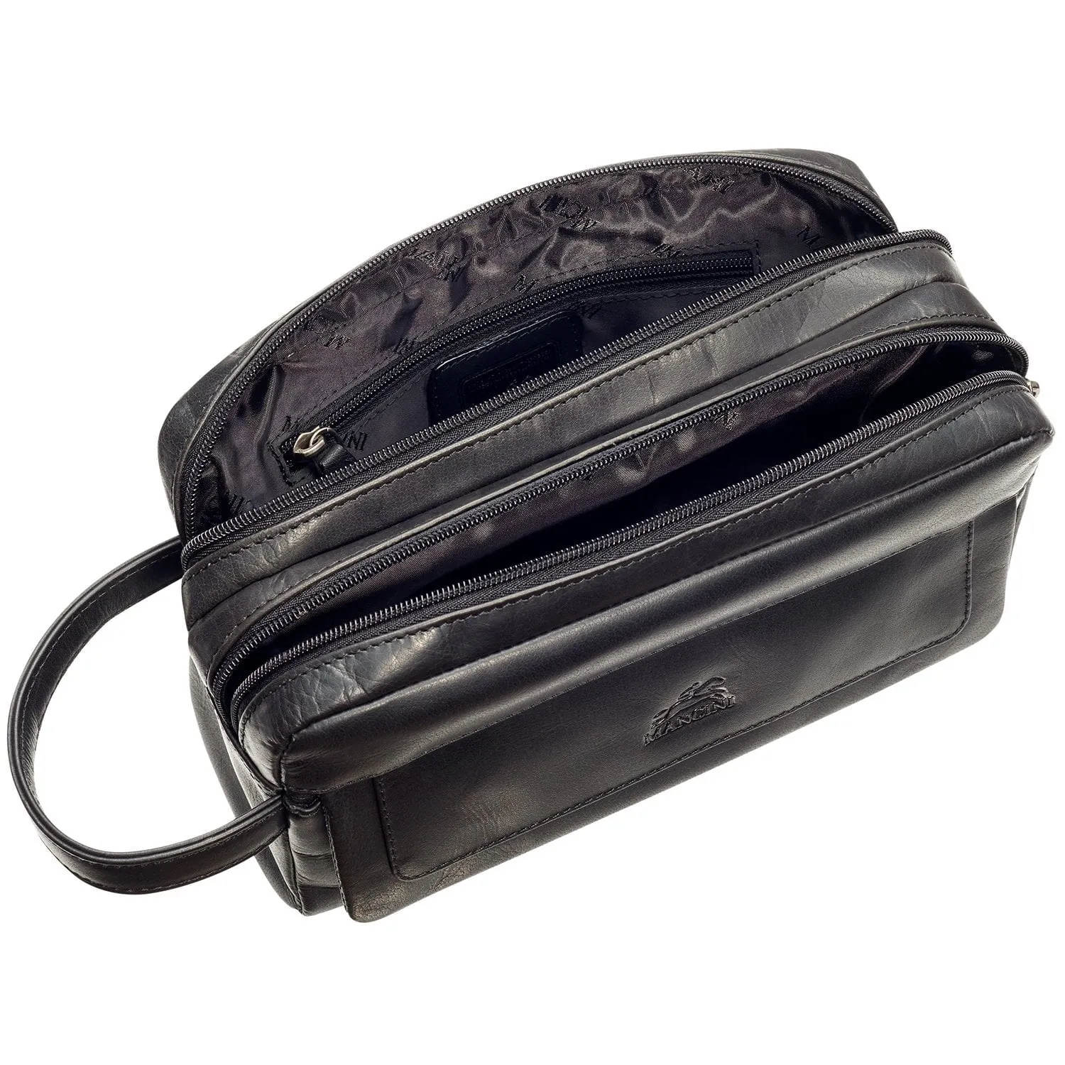 Mancini BUFFALO Double Compartment Top Zipper Toiletry Kit