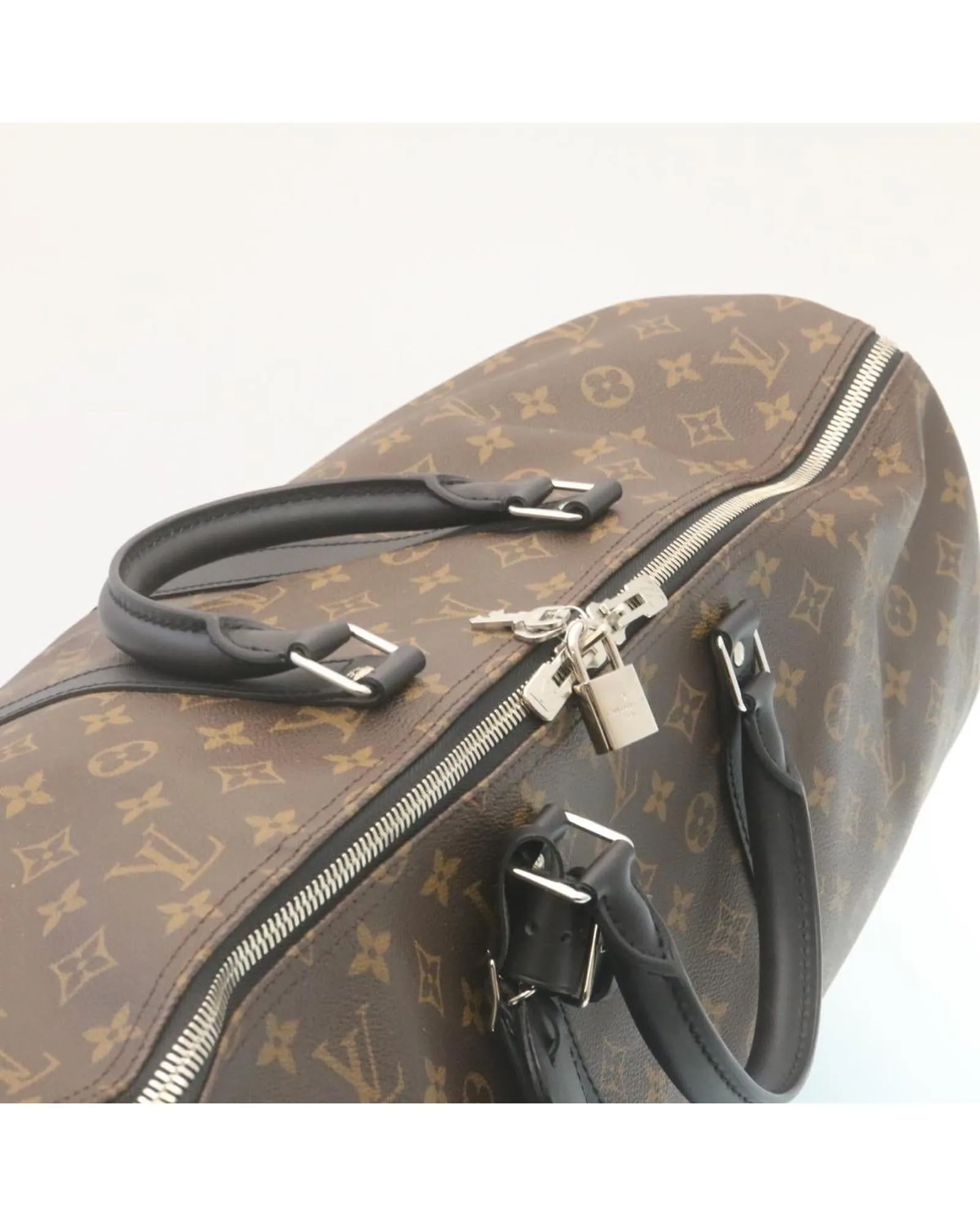 Monogram Macassar Keepall Bandouliere 55 M56714 Auth 28882A