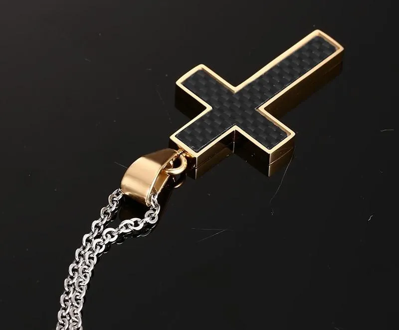 Onyx Black Cross Necklace