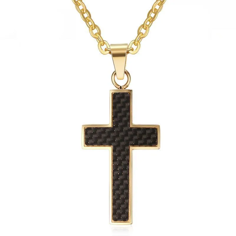 Onyx Black Cross Necklace