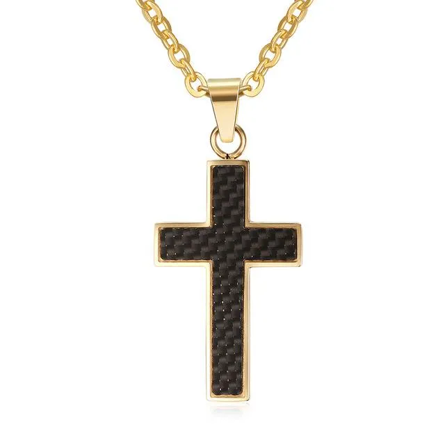 Onyx Black Cross Necklace