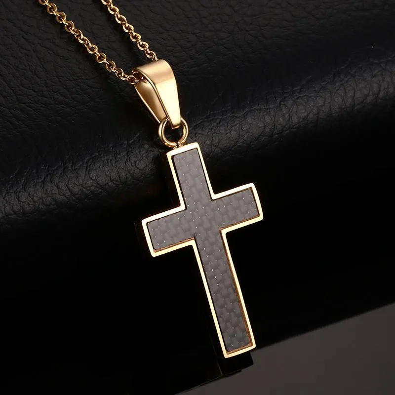 Onyx Black Cross Necklace