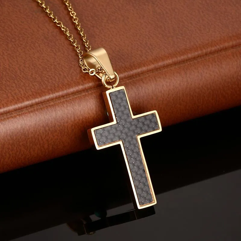 Onyx Black Cross Necklace