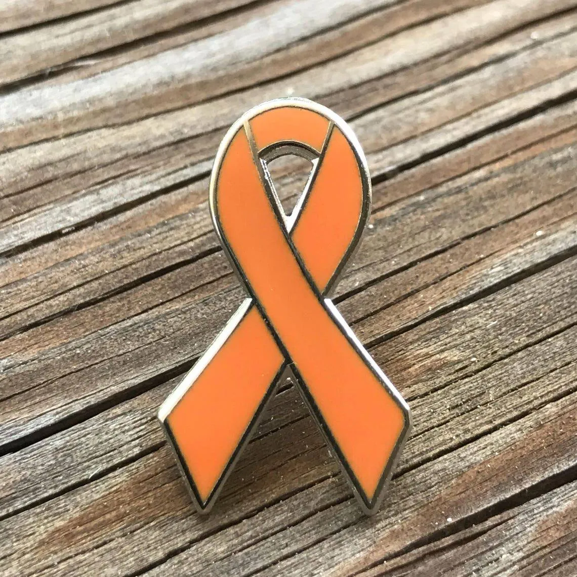 Orange Awareness Ribbon Enamel Pin