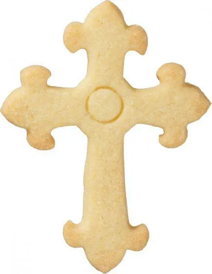 Ornate Cross Cookie Cutter With Internal Detail 8cm