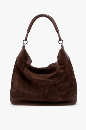 PERRY HOBO TOTE | MAHOGANY SUEDE