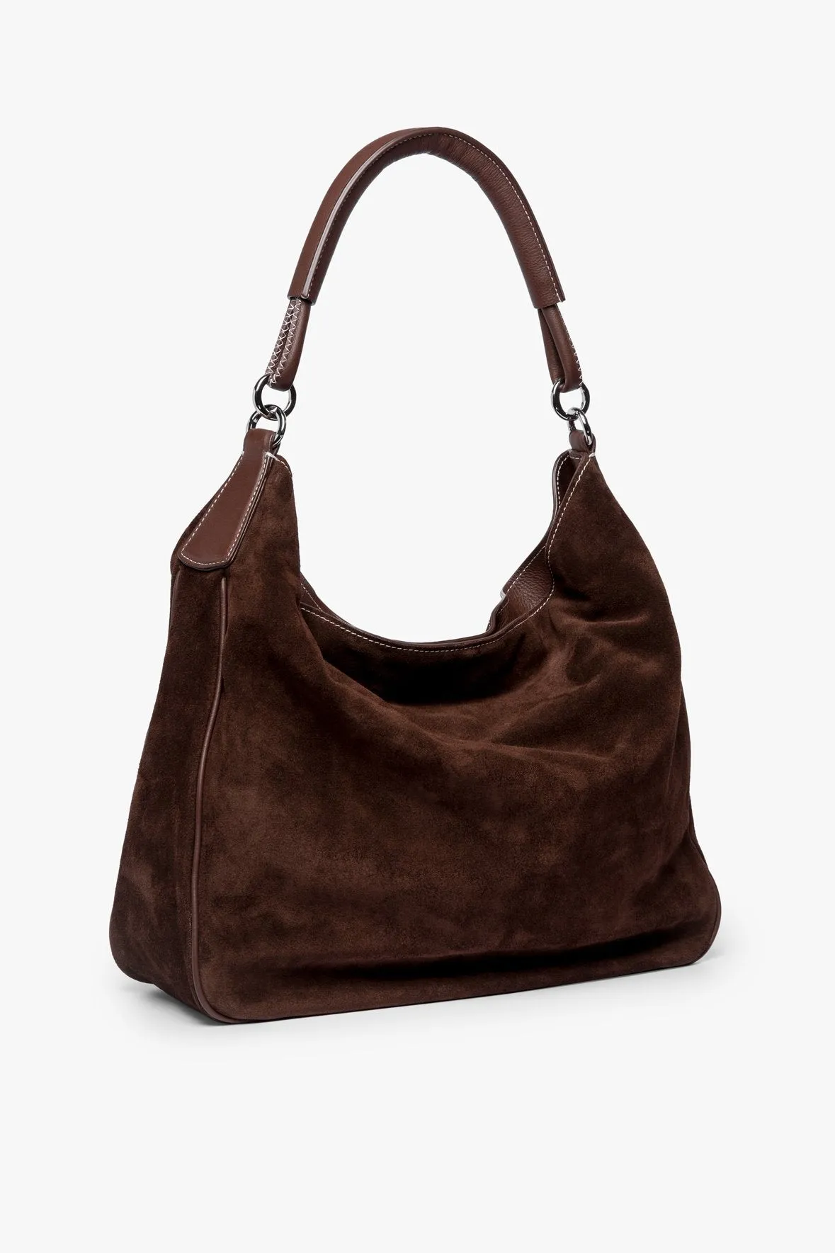 PERRY HOBO TOTE | MAHOGANY SUEDE