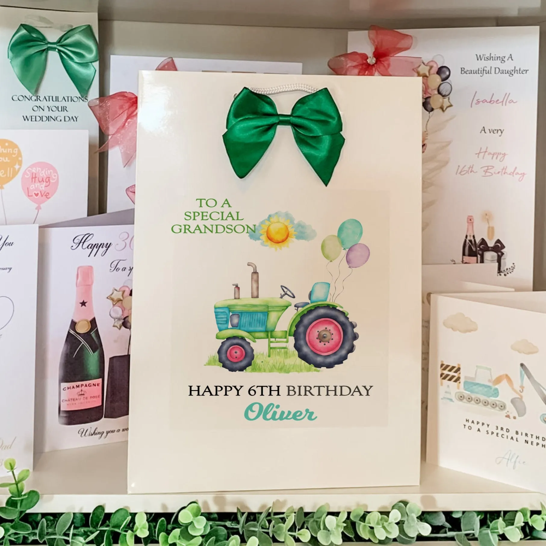 Personalised Birthday Card, Watercolour Tractor