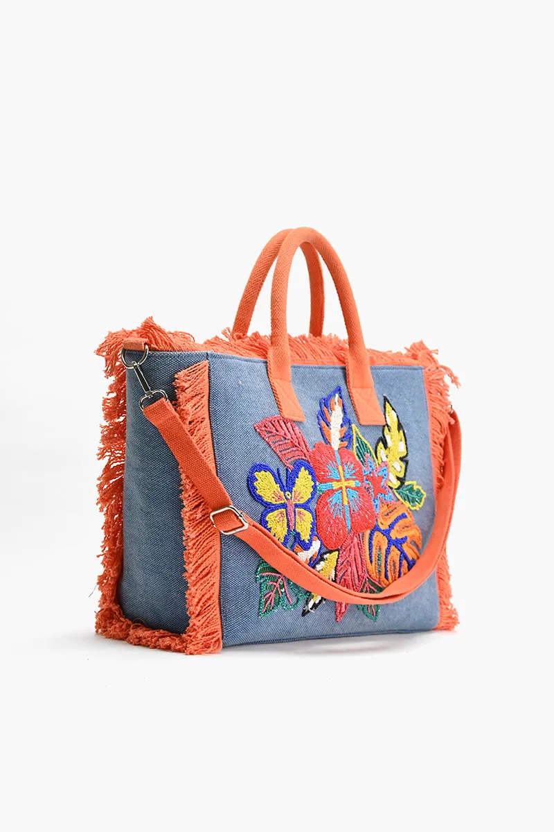 Rainbow Flutterby Foliage Tote