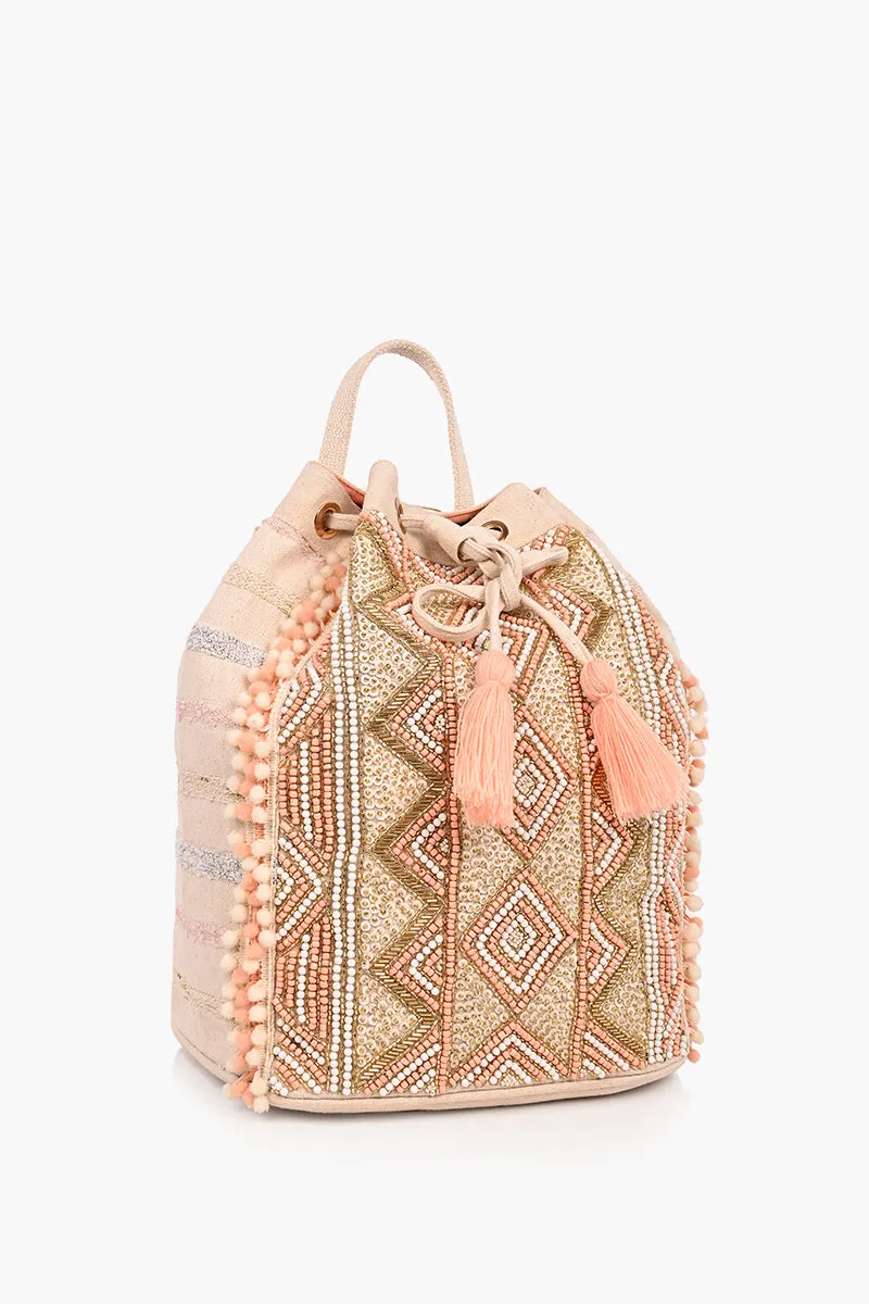 Rose Gold Embellished Backpack