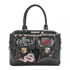 SEQUIN PATCH BOSTON BAG