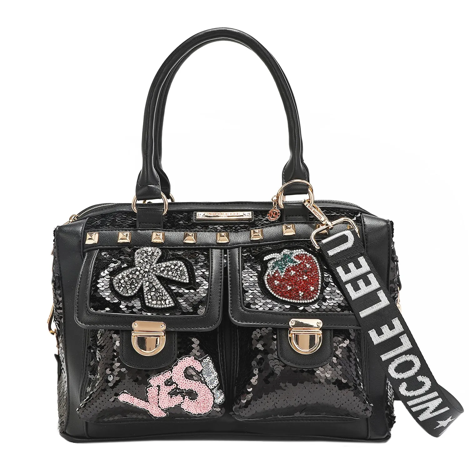 SEQUIN PATCH BOSTON BAG