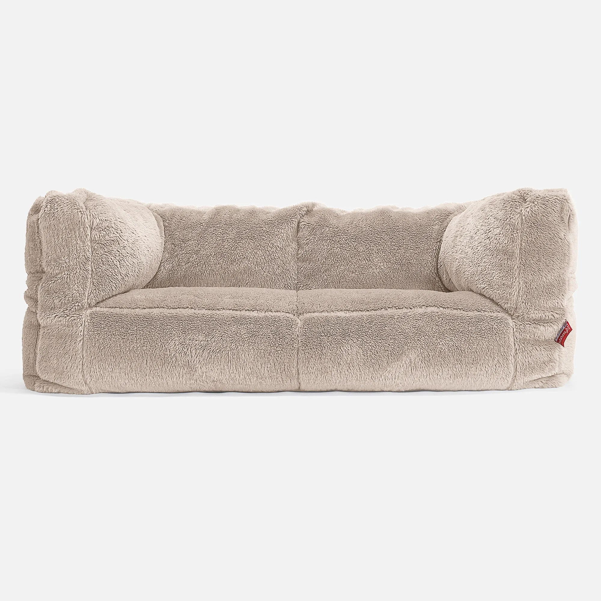 The 2 Seater Albert Sofa Bean Bag - Teddy Faux Fur Mink