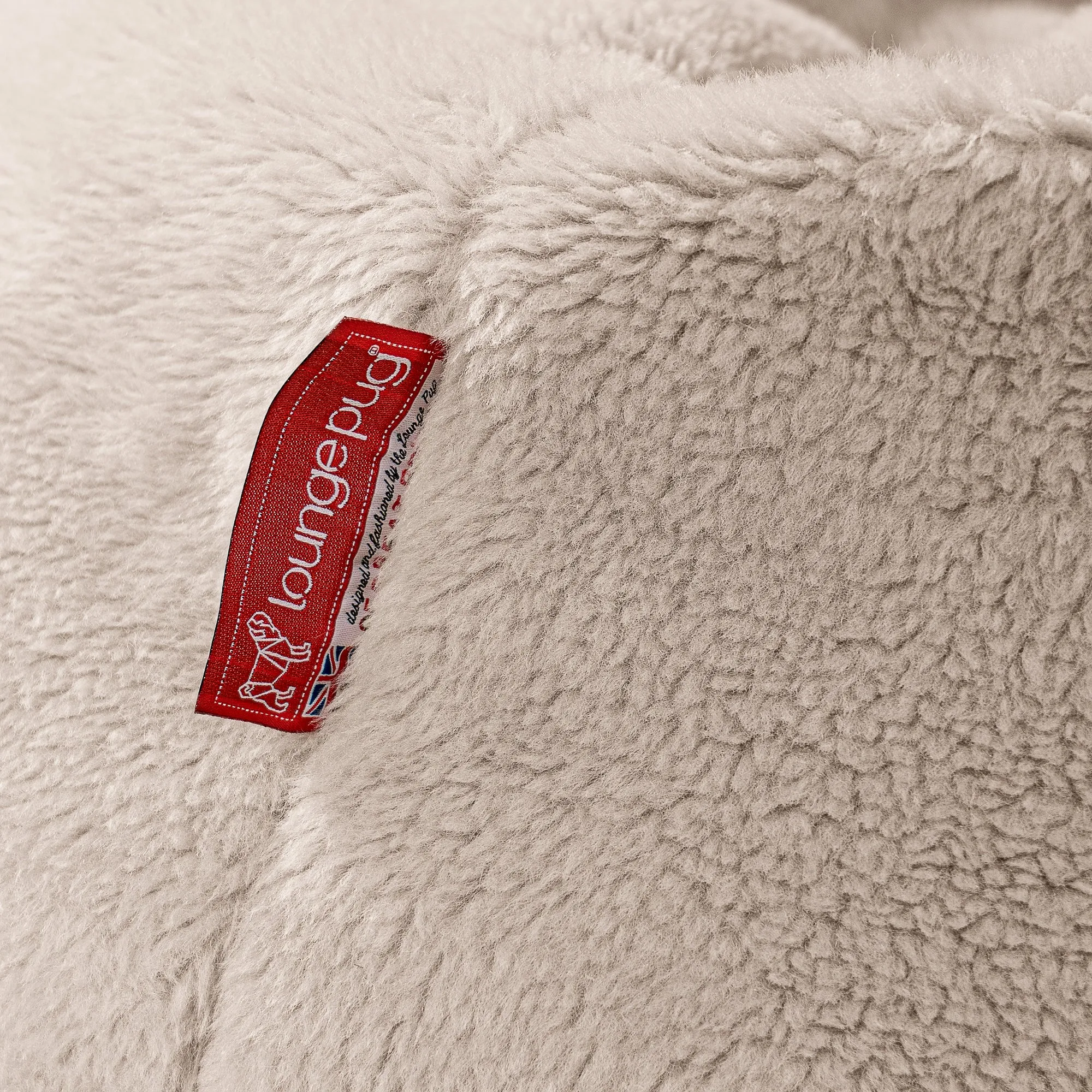 The 2 Seater Albert Sofa Bean Bag - Teddy Faux Fur Mink